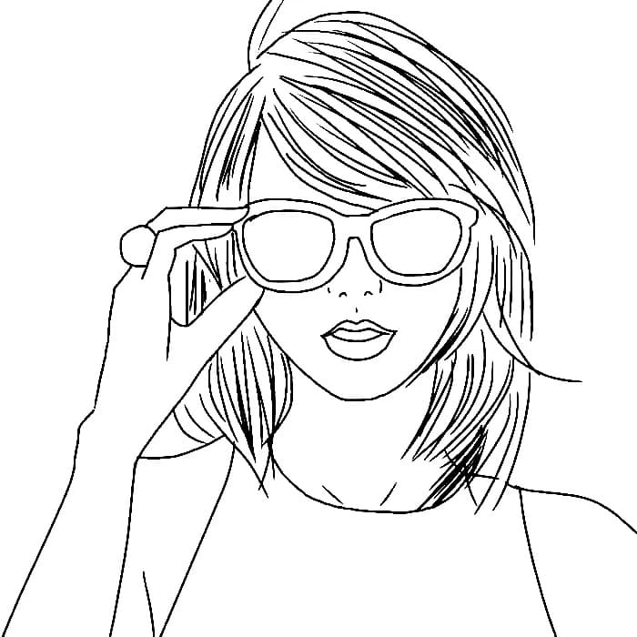 Desenho deTaylor Swift 1 para colorir