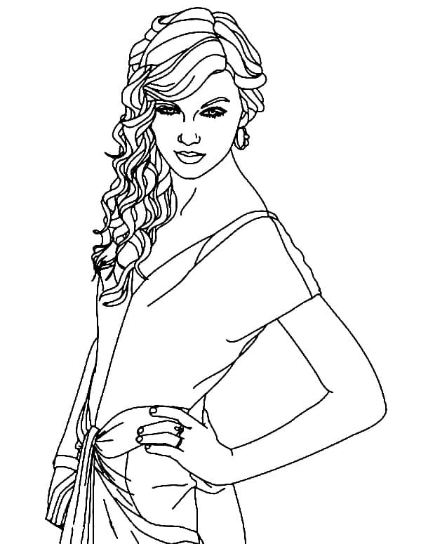 Desenho deTaylor Swift 10 para colorir