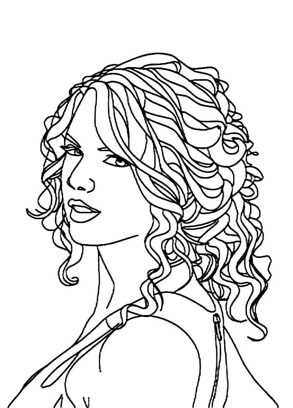 Desenho deTaylor Swift 13 para colorir