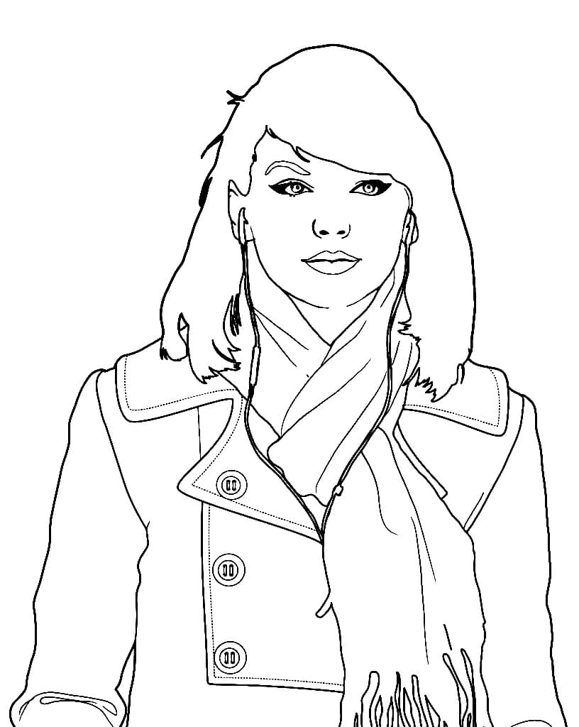 Desenho deTaylor Swift 14 para colorir