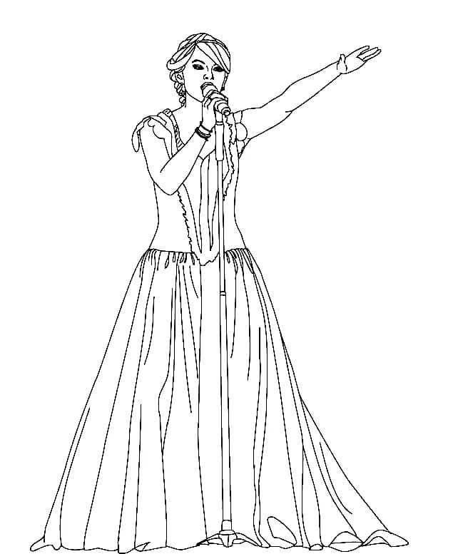 Desenho deTaylor Swift 2 para colorir