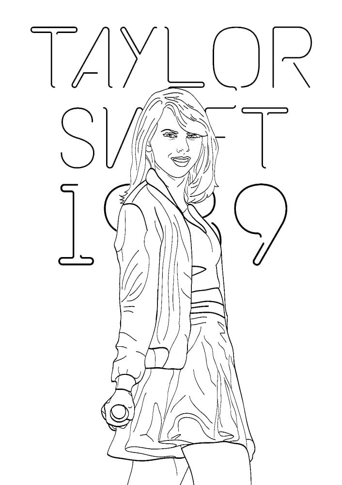 Desenho deTaylor Swift 4 para colorir