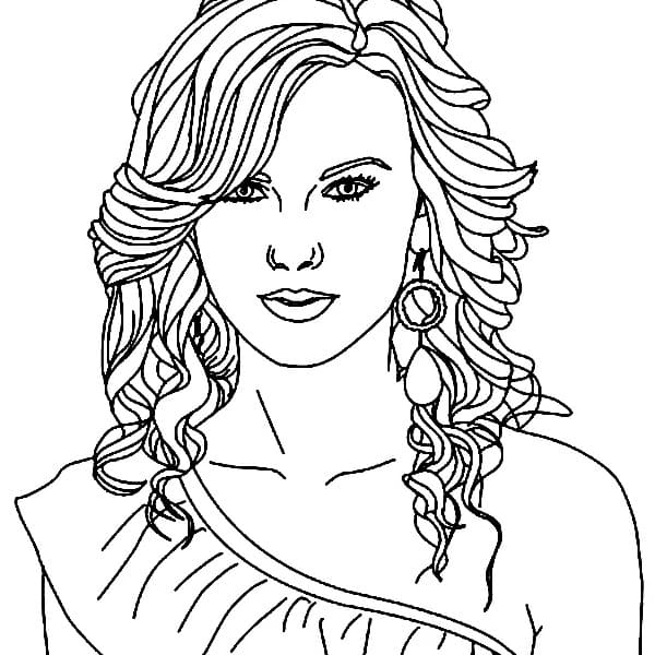 Desenho deTaylor Swift 6 para colorir