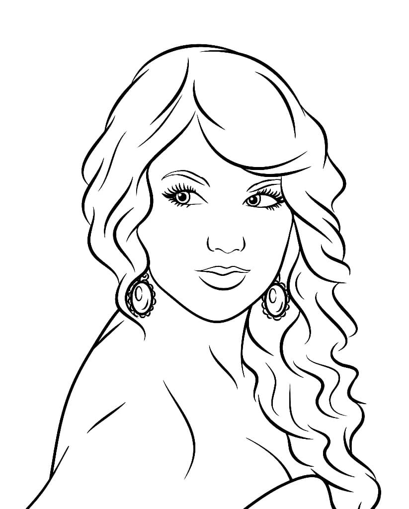 Desenho deTaylor Swift 9 para colorir