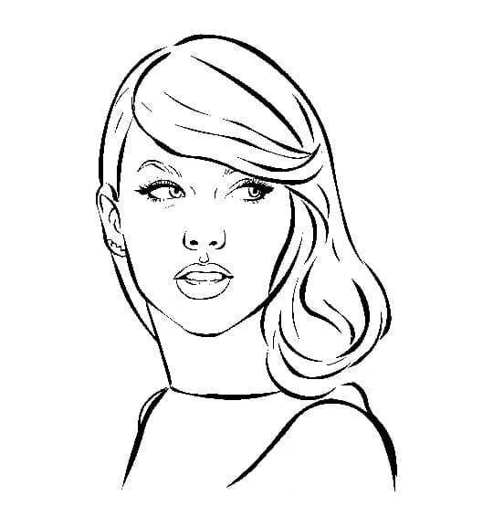 Desenho deTaylor Swift Adorável para colorir