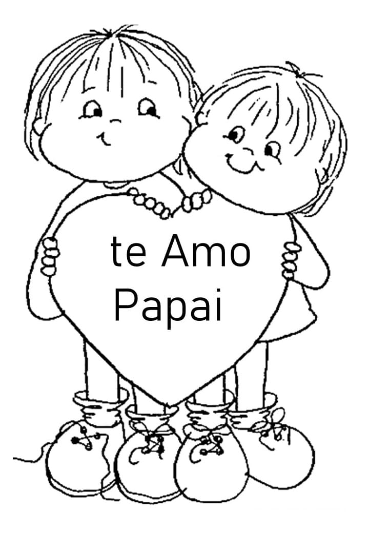 Desenho deTe amo Papai para colorir