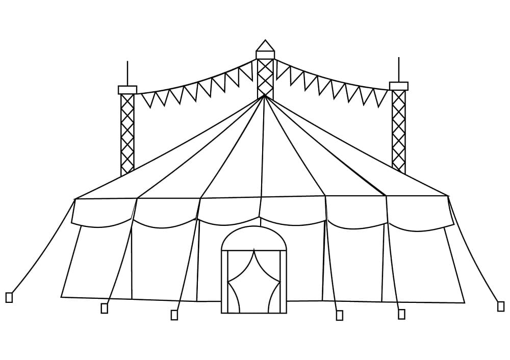 Desenho deTenda de Circo Perfeita para colorir