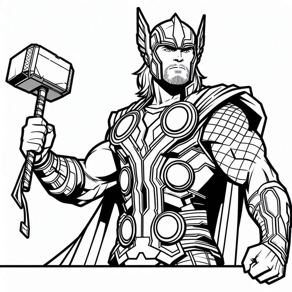 Desenho de Thor É Lindo para colorir