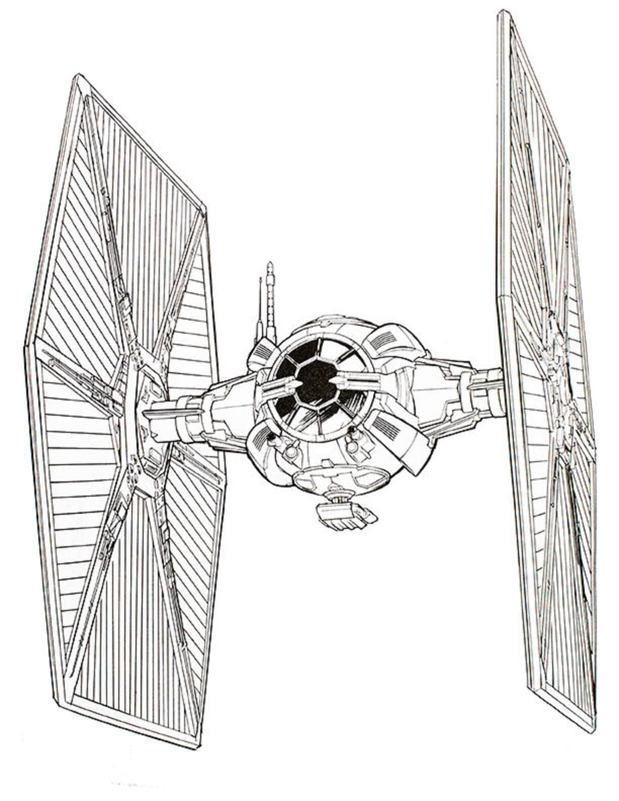 Desenho de TIE Guerra das Estrelas para colorir