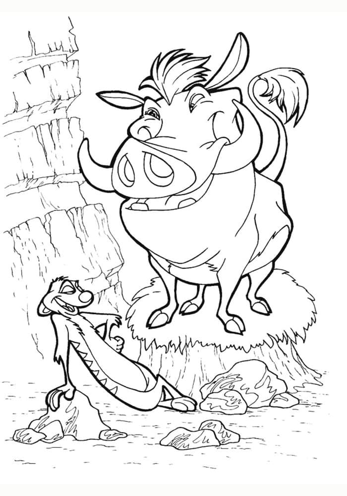 Desenho deTimão e Pumba Disney para colorir