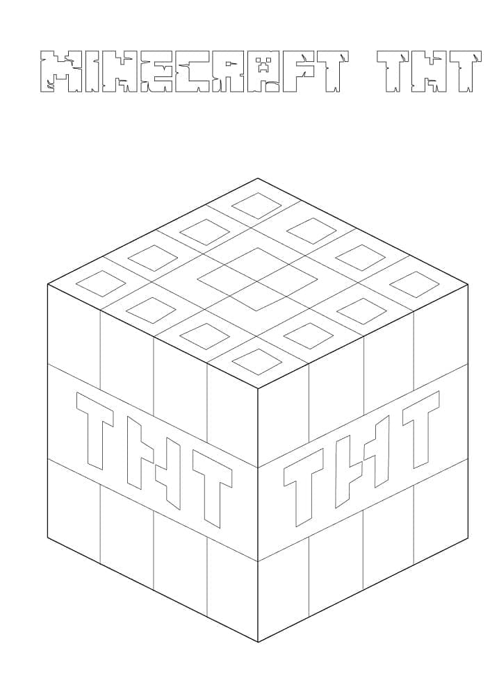 Desenho deTNT Minecraft para colorir