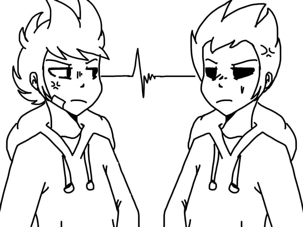 Desenho deTord e Tom de Eddsworld para colorir