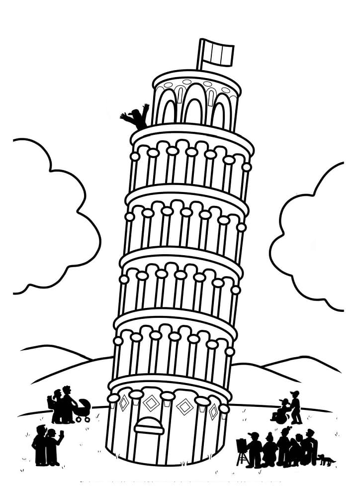 Desenho deTorre de Pisa Grátis para colorir