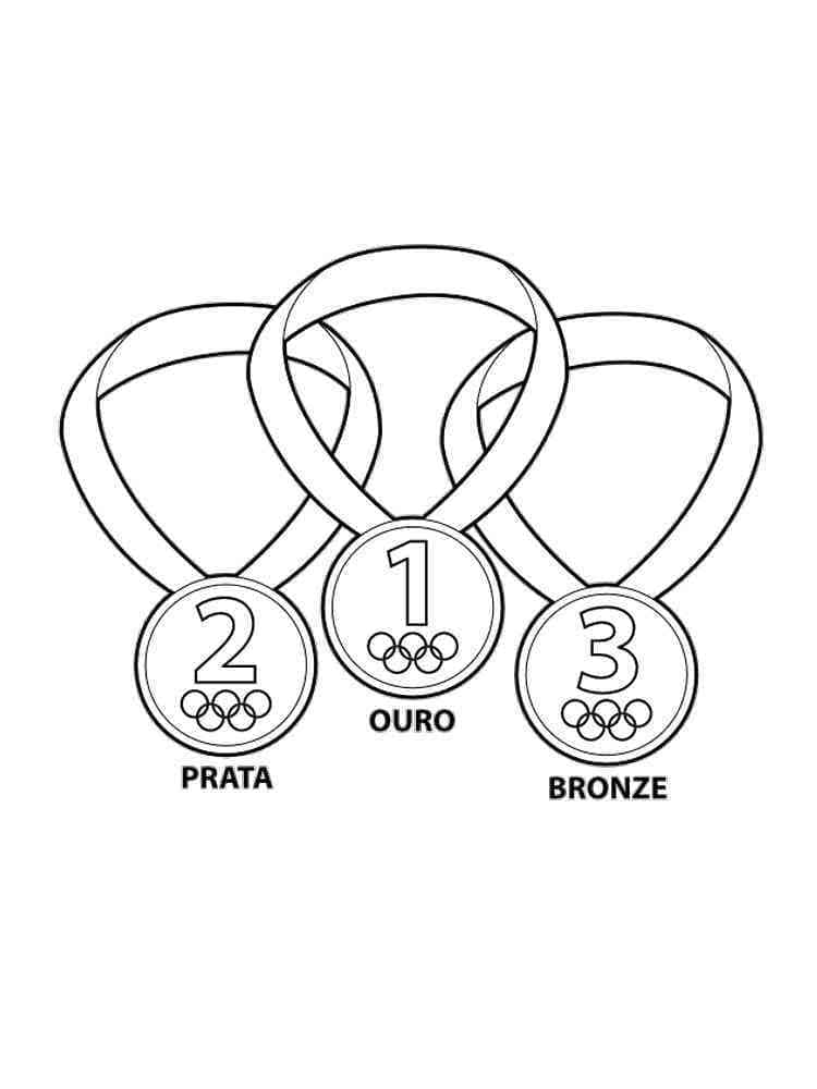 Desenho deTrês Medalhas para colorir