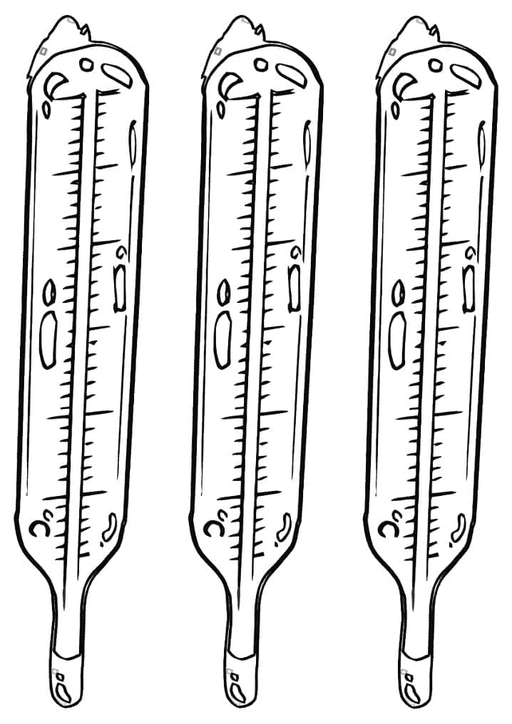 Desenho deTrês Termômetros para colorir