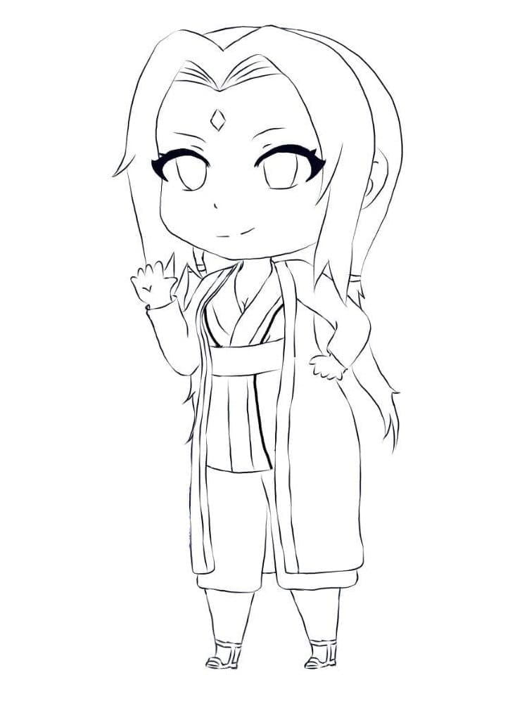 Desenho deTsunade Chibi para colorir