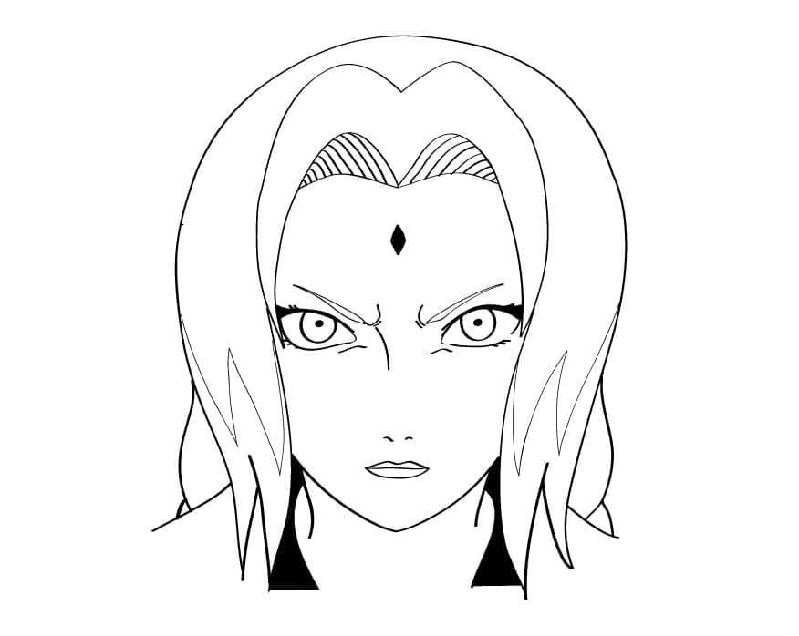 Desenho deTsunade Irritada para colorir