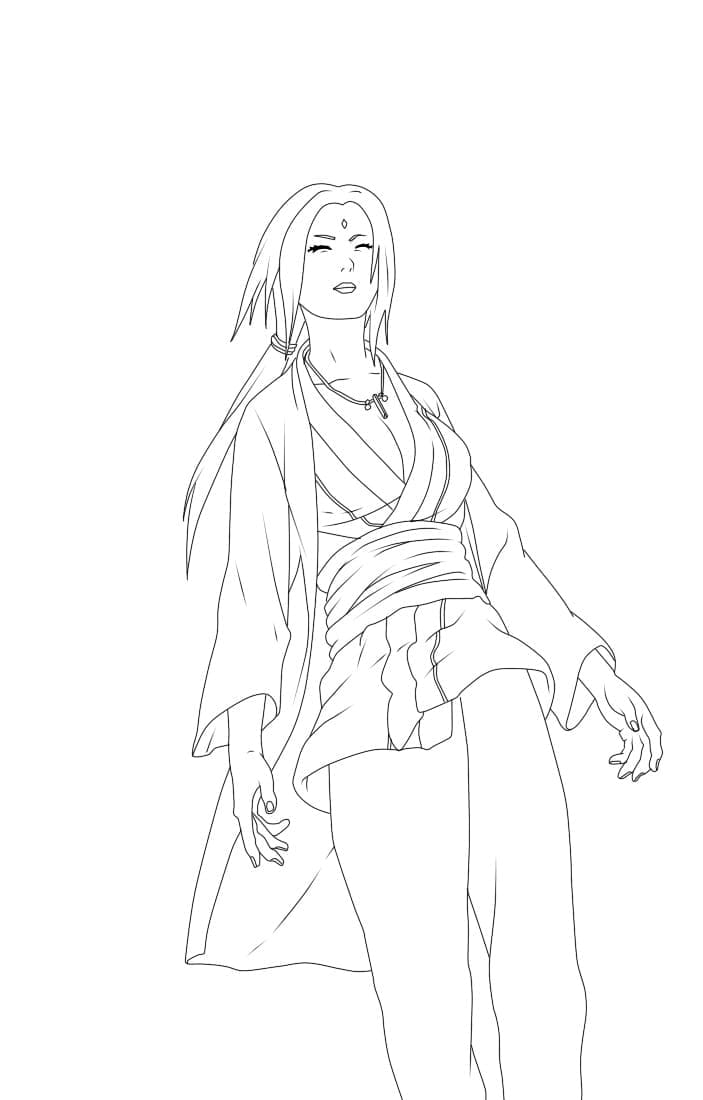 Desenho deTsunade Senju de Anime Naruto Shippuden para colorir