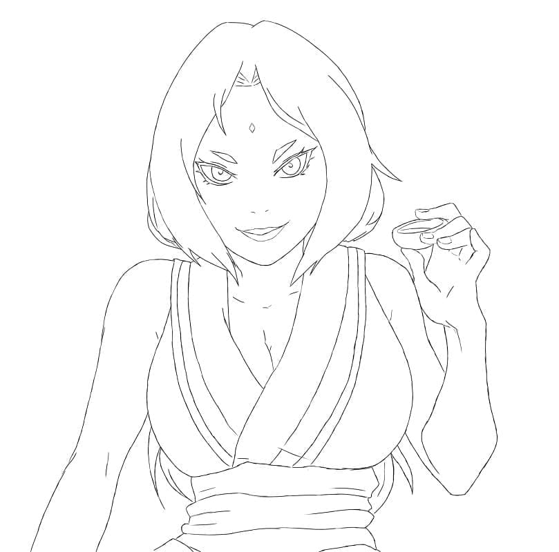 Desenho deTsunade Sorridente para colorir