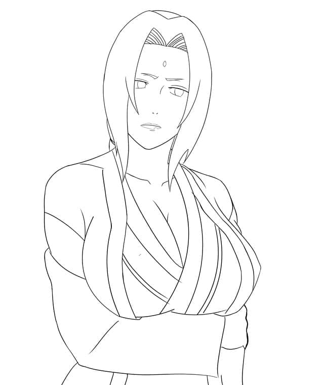 Desenho deTsunade Triste para colorir