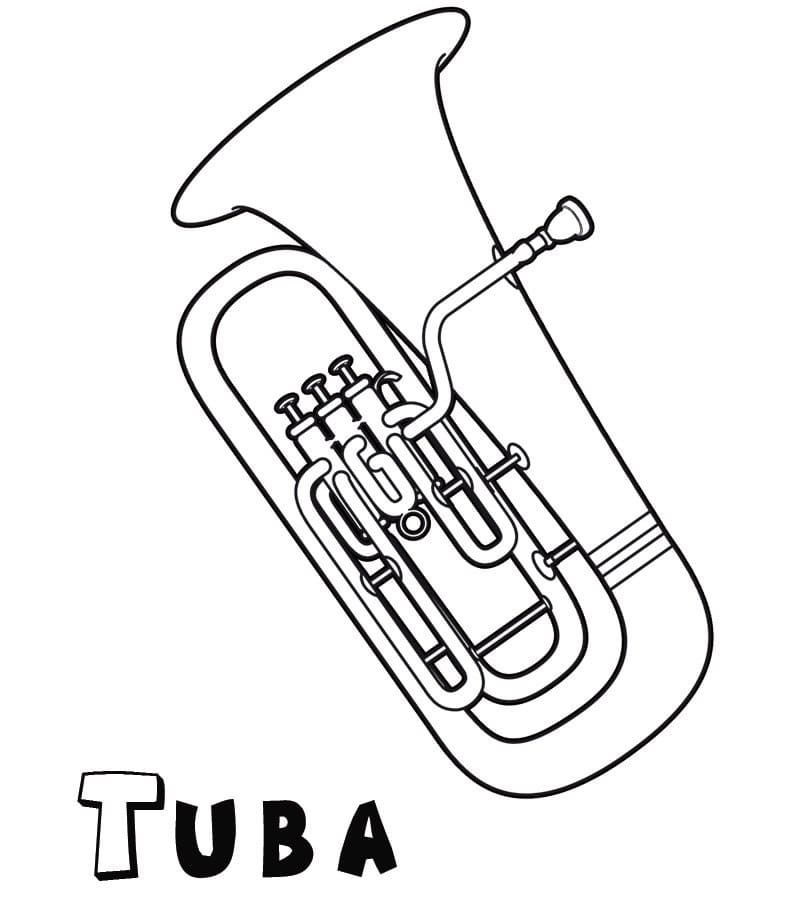 Desenho deTuba Instrumento para colorir