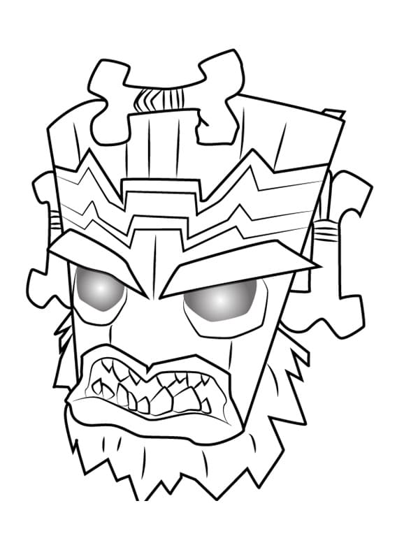 Desenho deUka Uka Crash Bandicoot para colorir