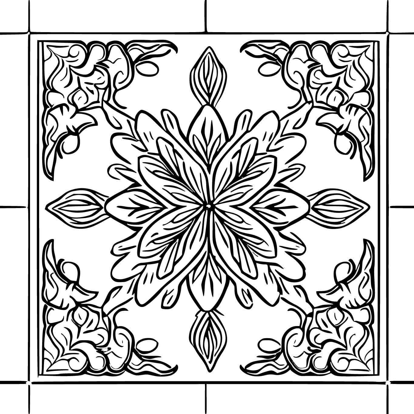 Desenho deUm Azulejo Muito Bonito para colorir