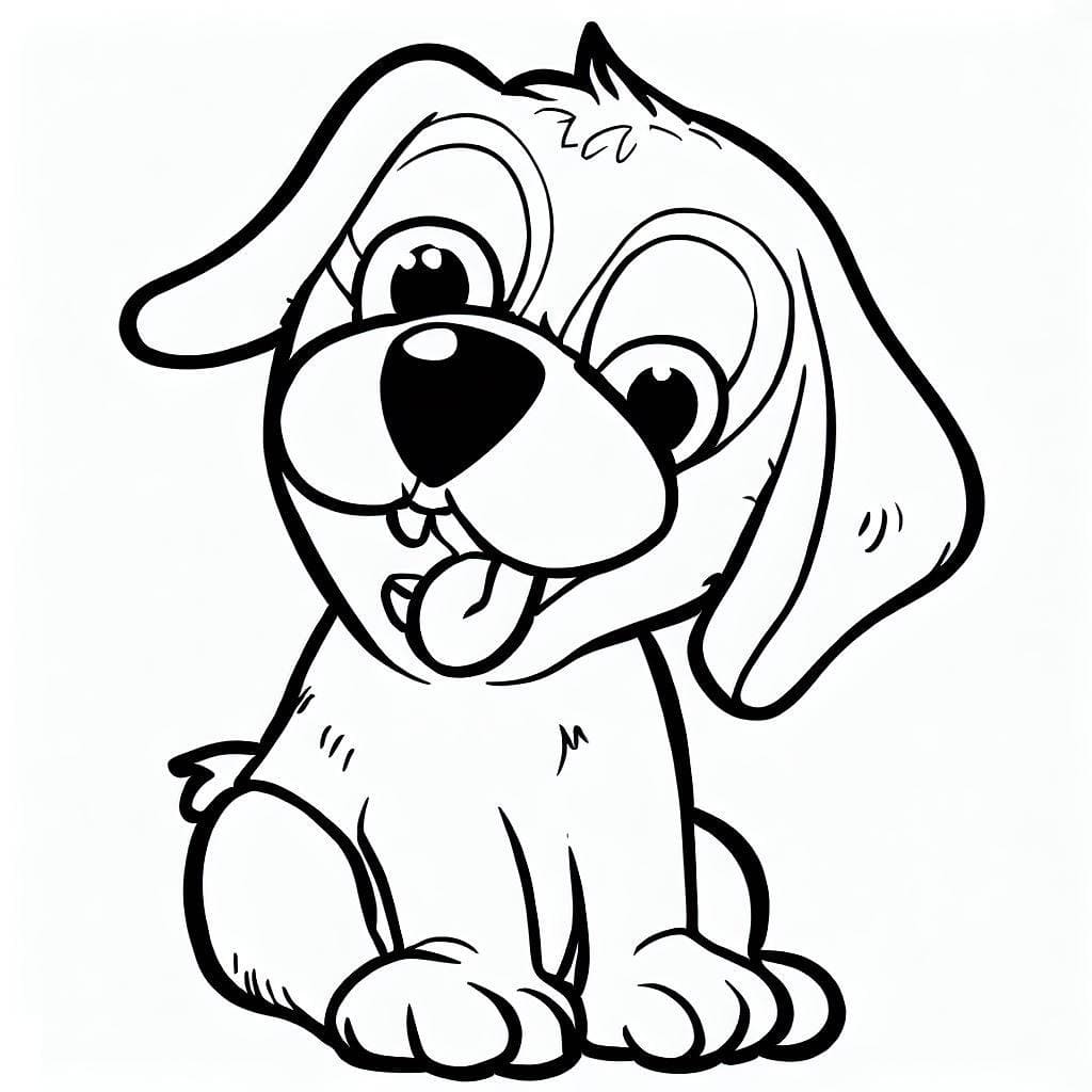 Desenho deUm Cachorrinho Engraçado para colorir