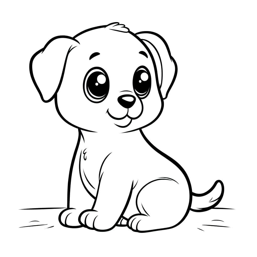 Desenho de Um Cachorrinho Fofo para colorir