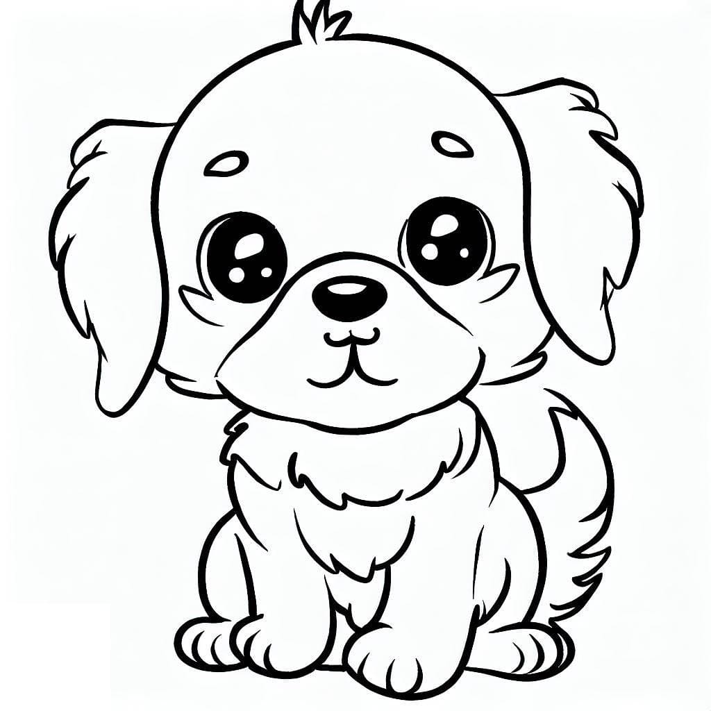 Desenho deUm Cachorrinho Fofo para colorir