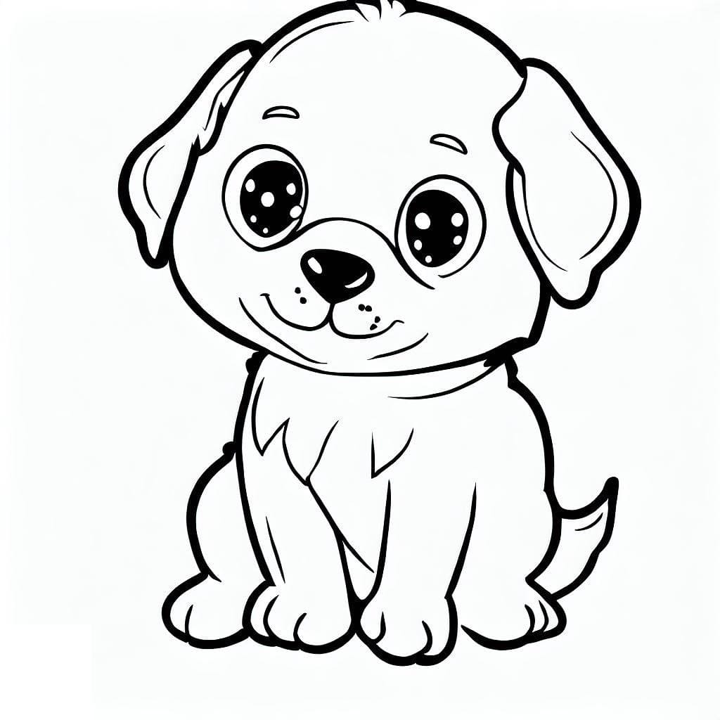 Desenho deUm Cachorrinho Muito Fofo para colorir