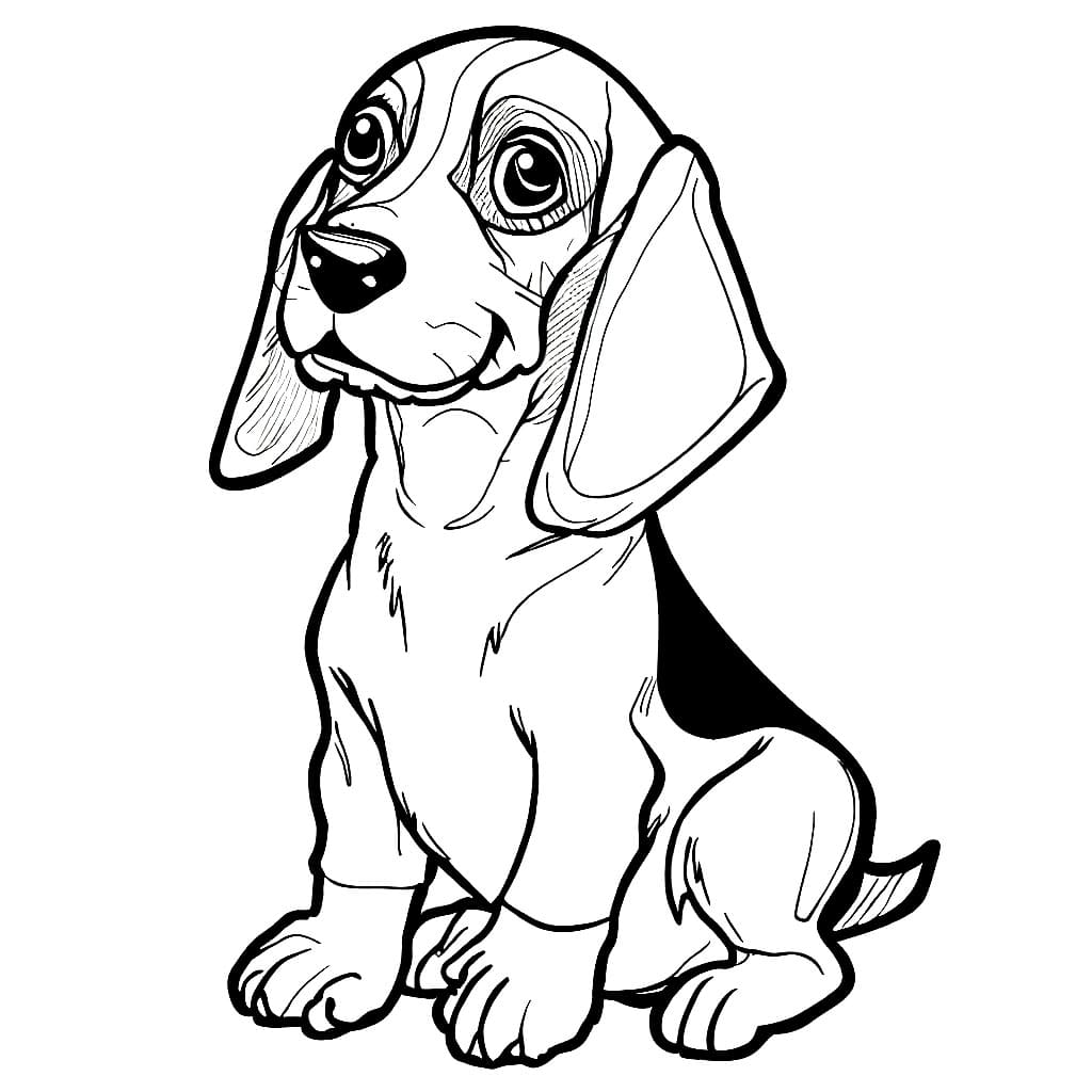 Desenho deUm Cachorro Beagle para colorir