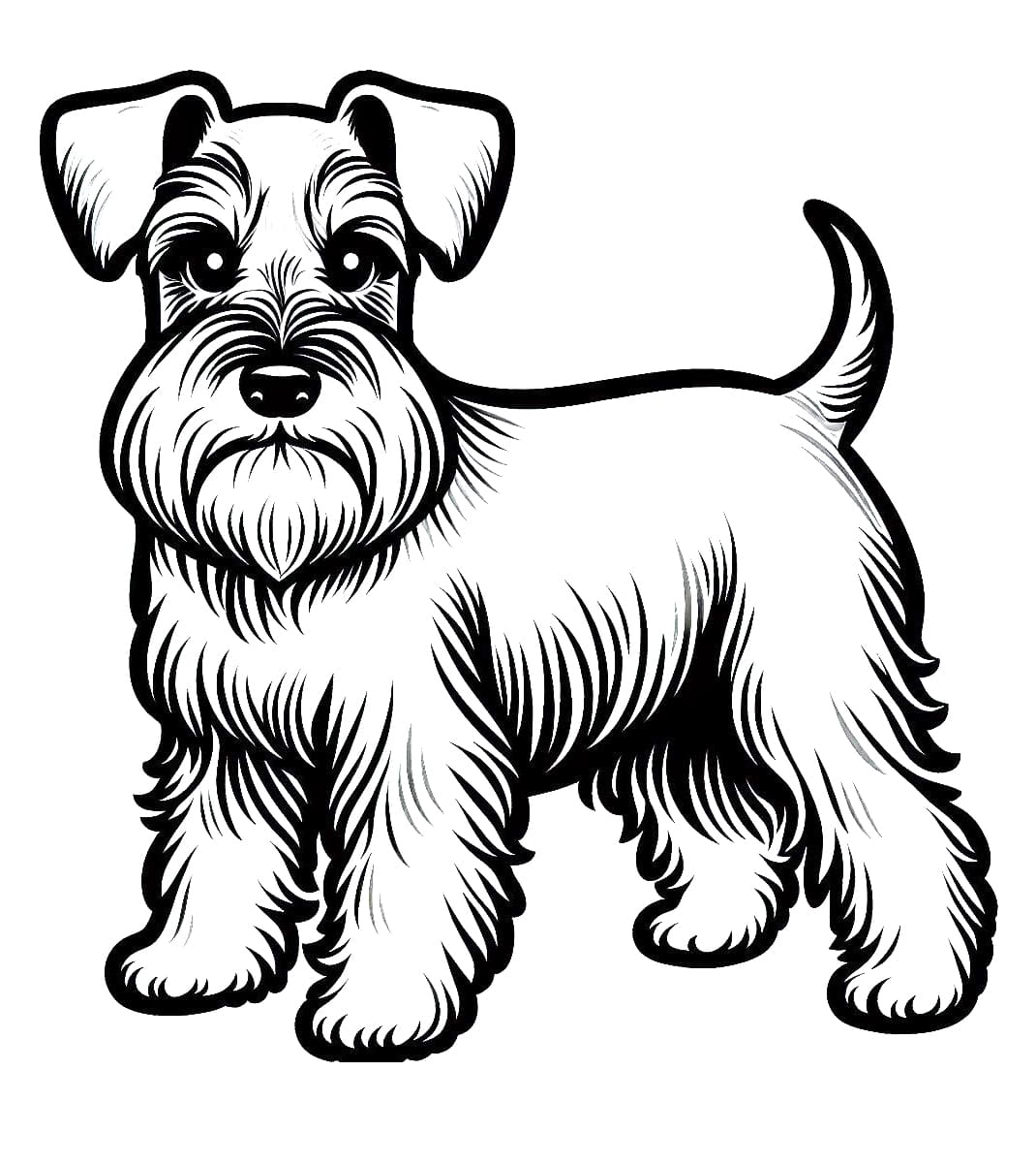 Desenho deUm Cachorro Schnauzer para colorir