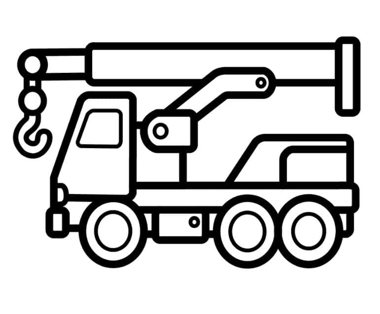 Desenho deUm Caminhão Guindaste Simples para colorir