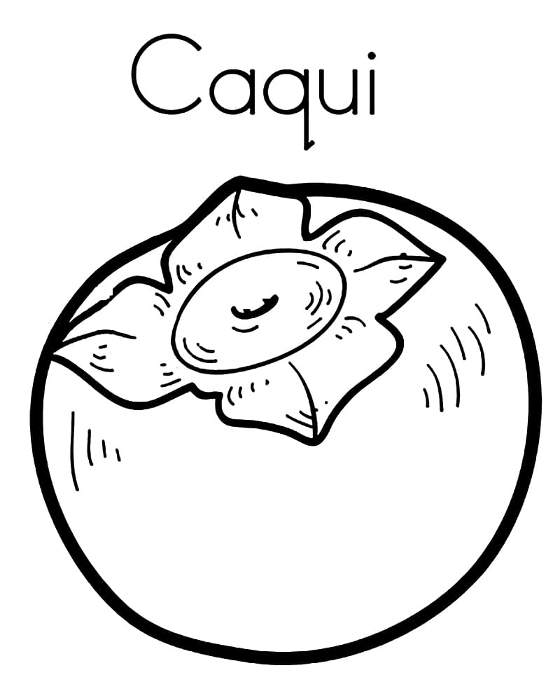 Desenhos de Caqui para colorir