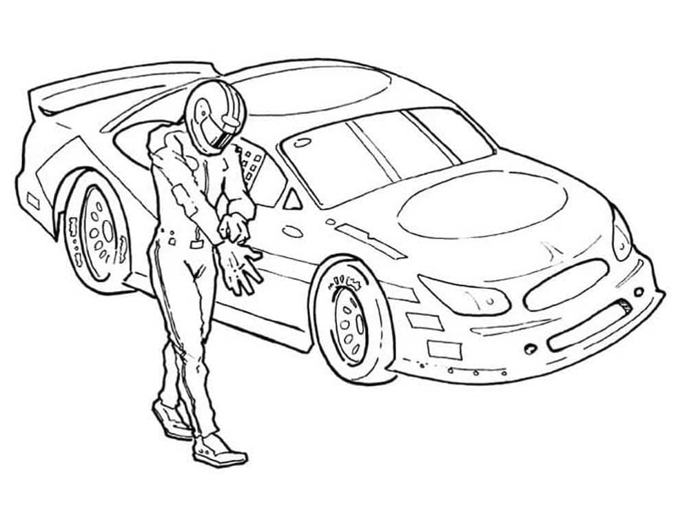 Desenho deUm Carro de Corrida para colorir