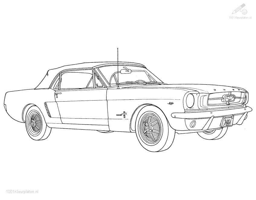 Desenho deUm Carro Mustang para colorir