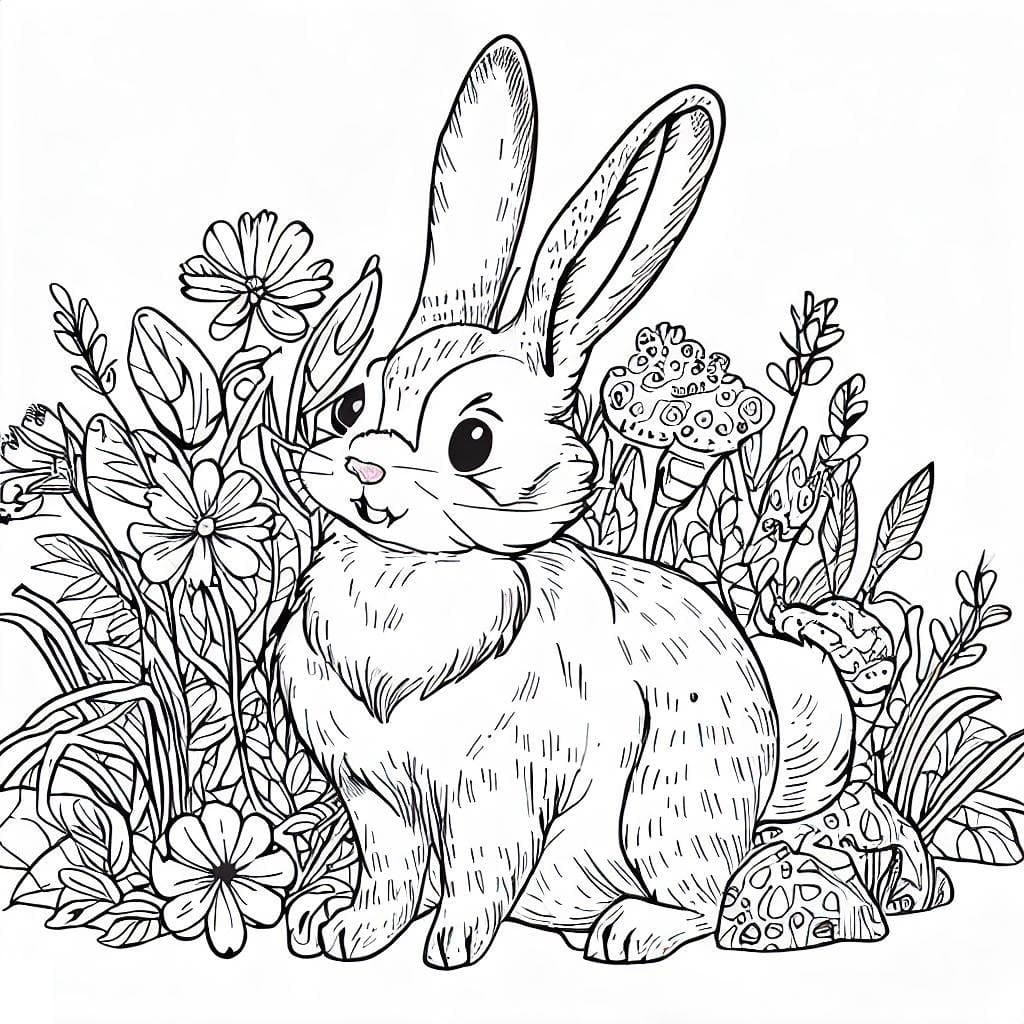 Desenho deUm Coelho de Jardim para colorir