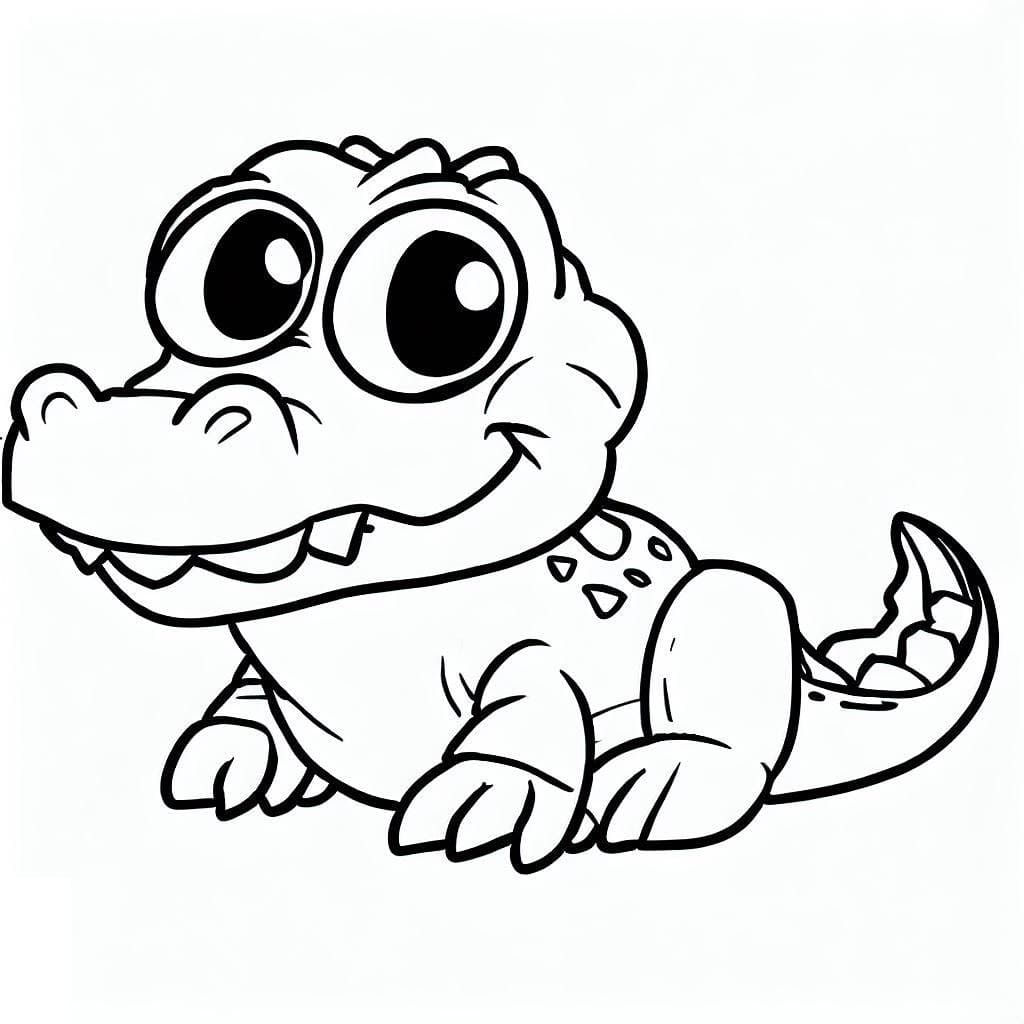 Desenho deUm Crocodilo Bonito para colorir