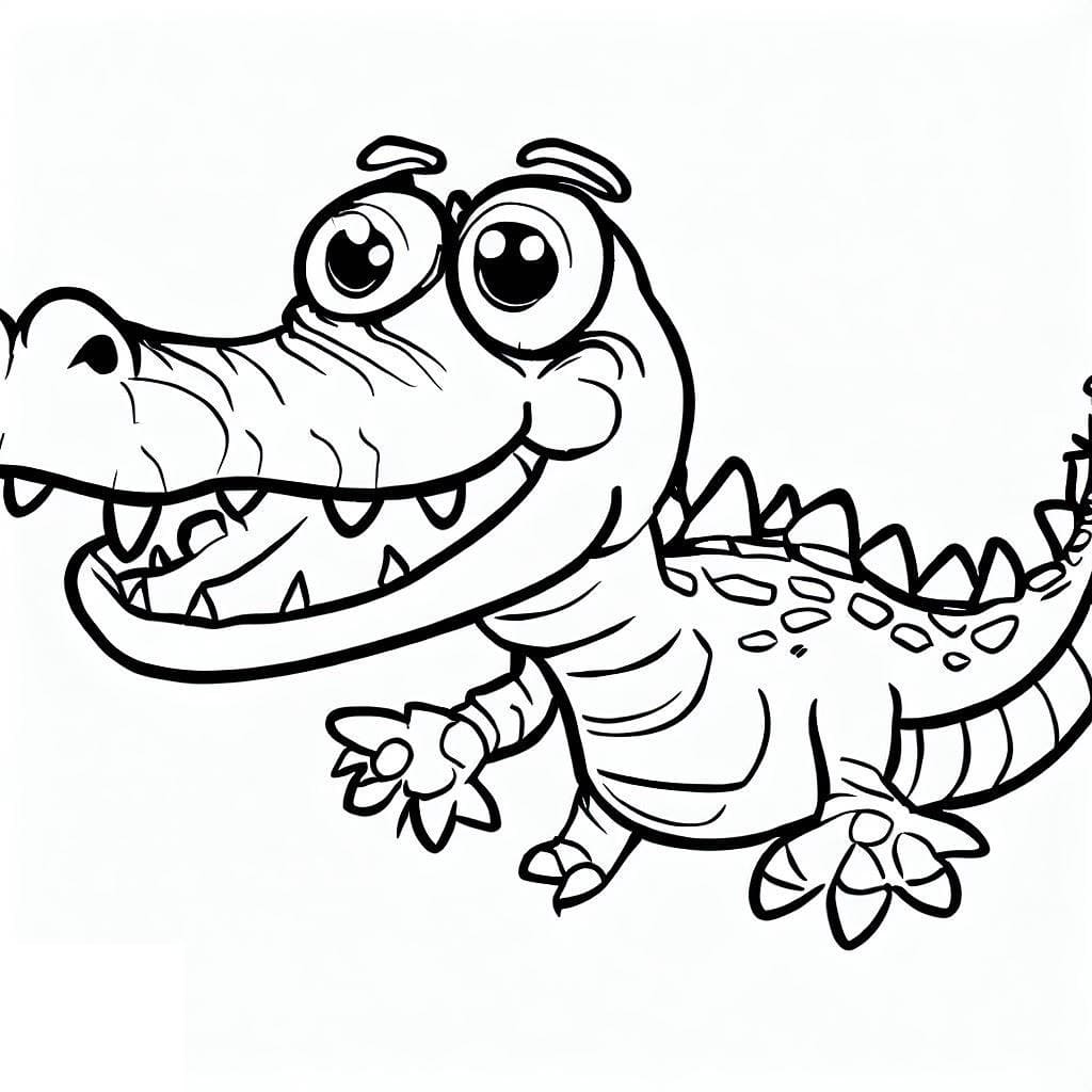 Desenho deUm Crocodilo Engraçado para colorir