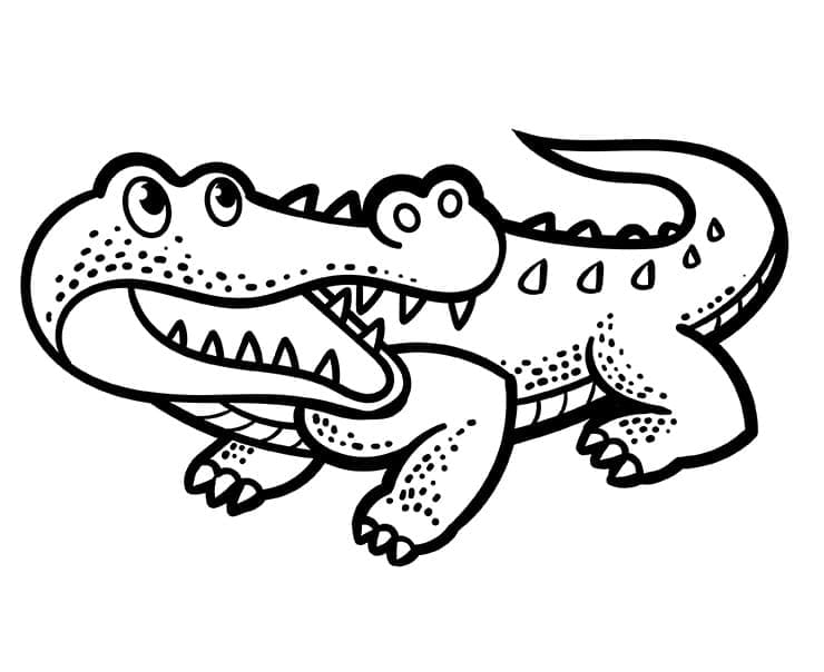 Desenho deUm Crocodilo Feliz para colorir