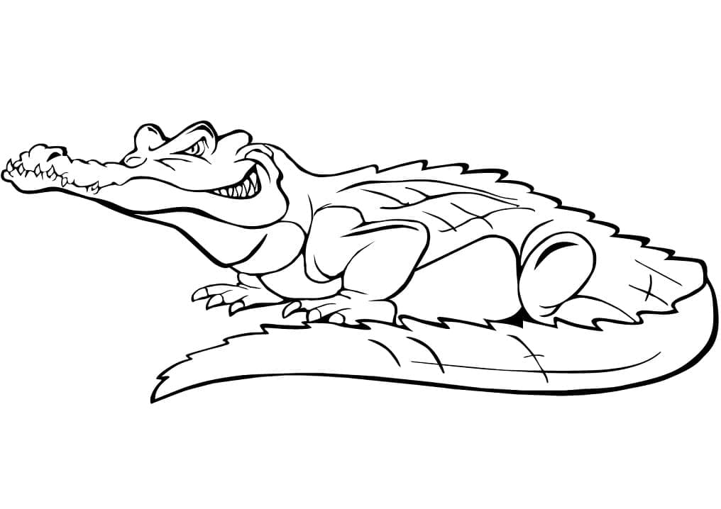 Desenho deUm Crocodilo Malvado para colorir