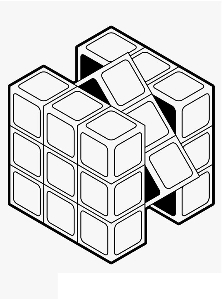 Desenho deUm Cubo de Rubik para colorir