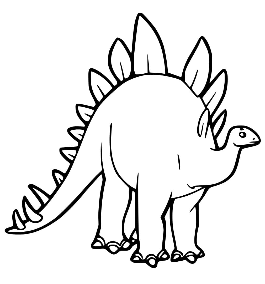 Desenho deUm Dinossauro Estegossauro para colorir