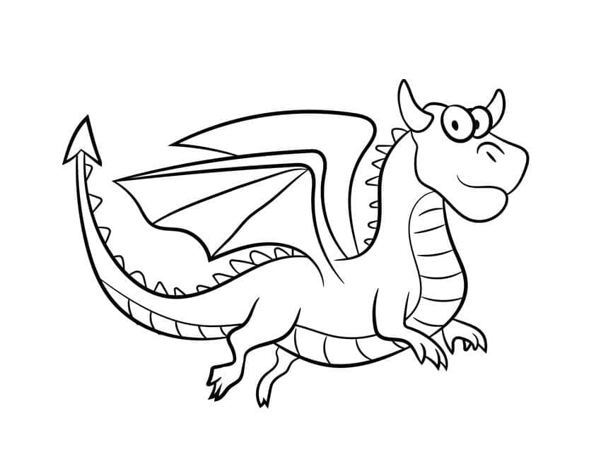 Desenho deUm Dragão Feliz para colorir