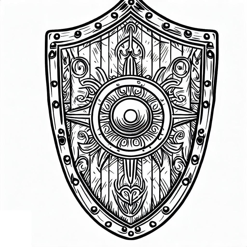 Desenho deUm Escudo Medieval para colorir