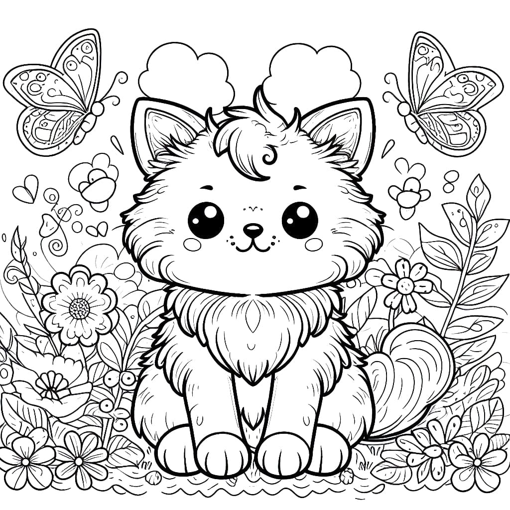 Desenho deUm Gato Fofo para colorir