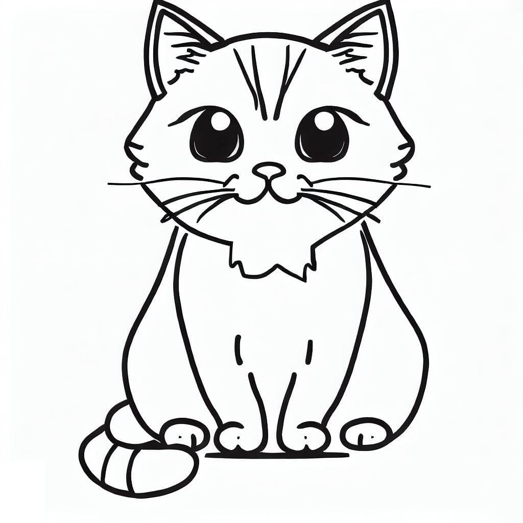 Desenho deUm Gato Fofo para colorir