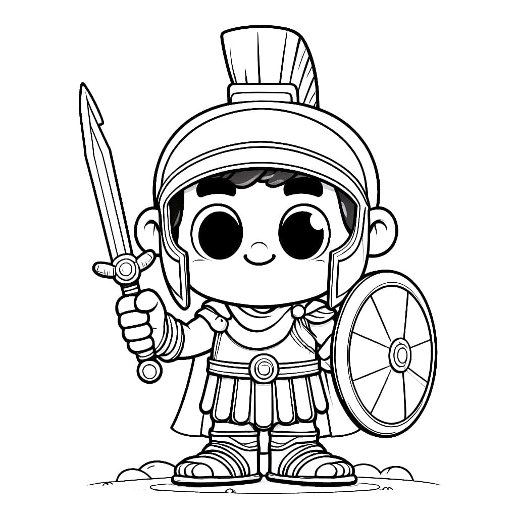 Desenho deUm Gladiador Fofo para colorir