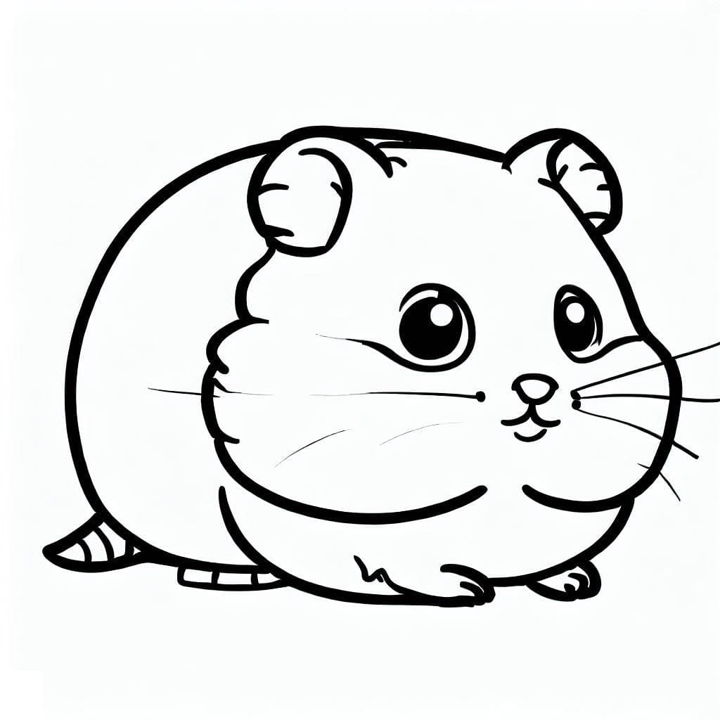 Desenho deUm Hamster Bonitinho para colorir